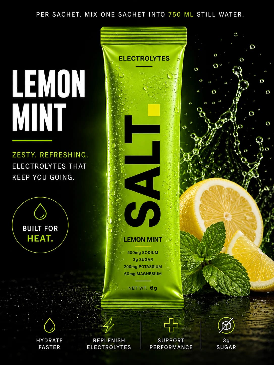 SOLT Lemon Mint — Zesty. Cooling. Built for heat.