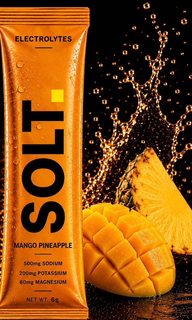 SOLT Mango Pineapple, Tropical. Juicy. Built for heat.